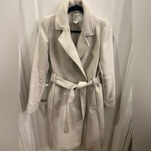 H&M cream wrap coat